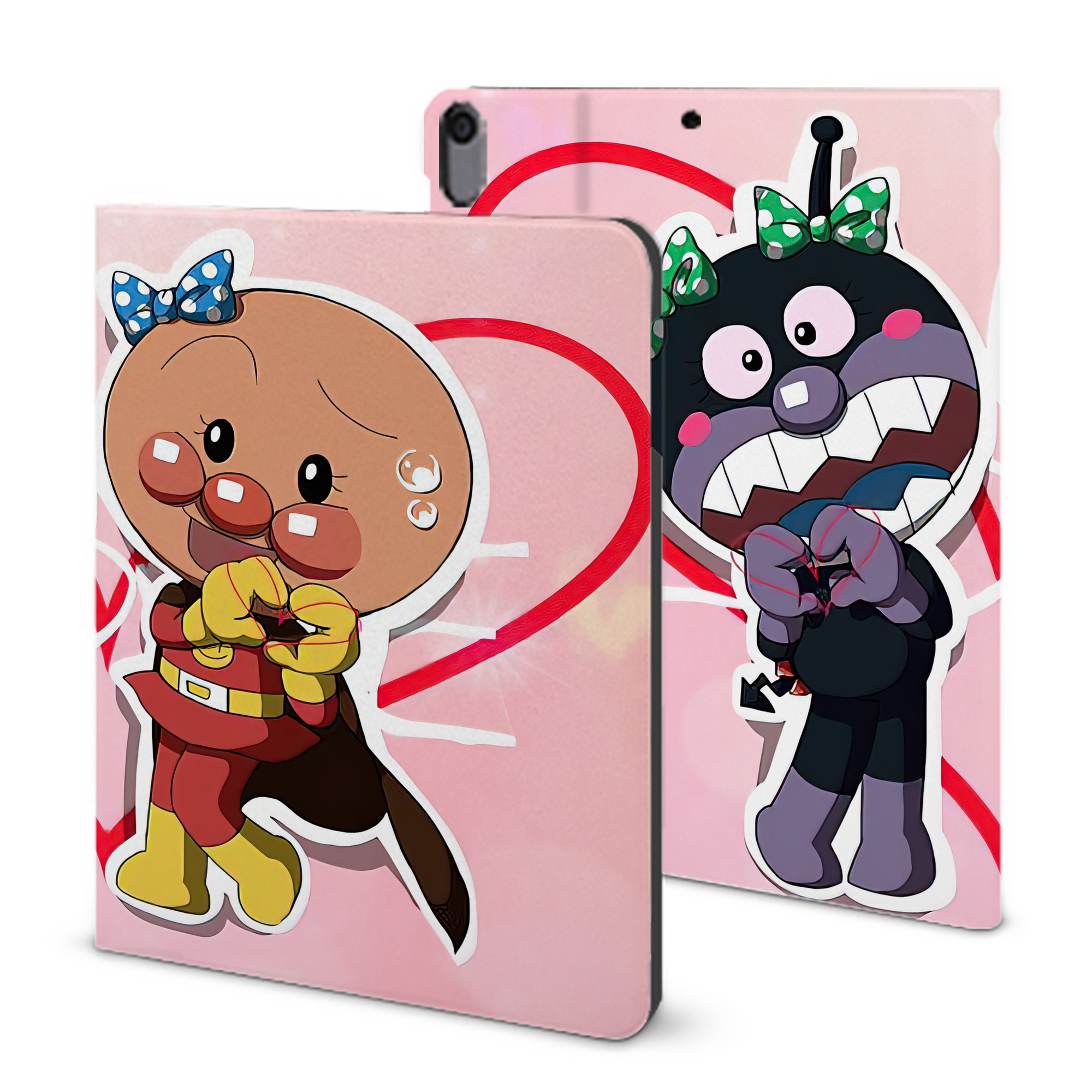 （画像用） アンパンマン Anpanman IPad ケース ブック型 PUレザー TPU 耐衝撃 軽量 薄型 ペン収納なし 全面保護 IPad 各モデル対応